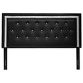 Best Master Furniture Best Master Furniture 319 F-Q HB Black Full & Queen Darling Faux Leather Upholstered Headboard Tufted Crystals Rhinestones; Black 319 F/Q HB Black